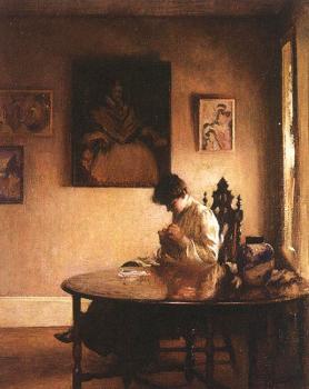 埃德矇 查爾斯 塔貝爾 Girl Crocheting 埃德矇 查爾斯 塔貝爾 Girl Crocheting